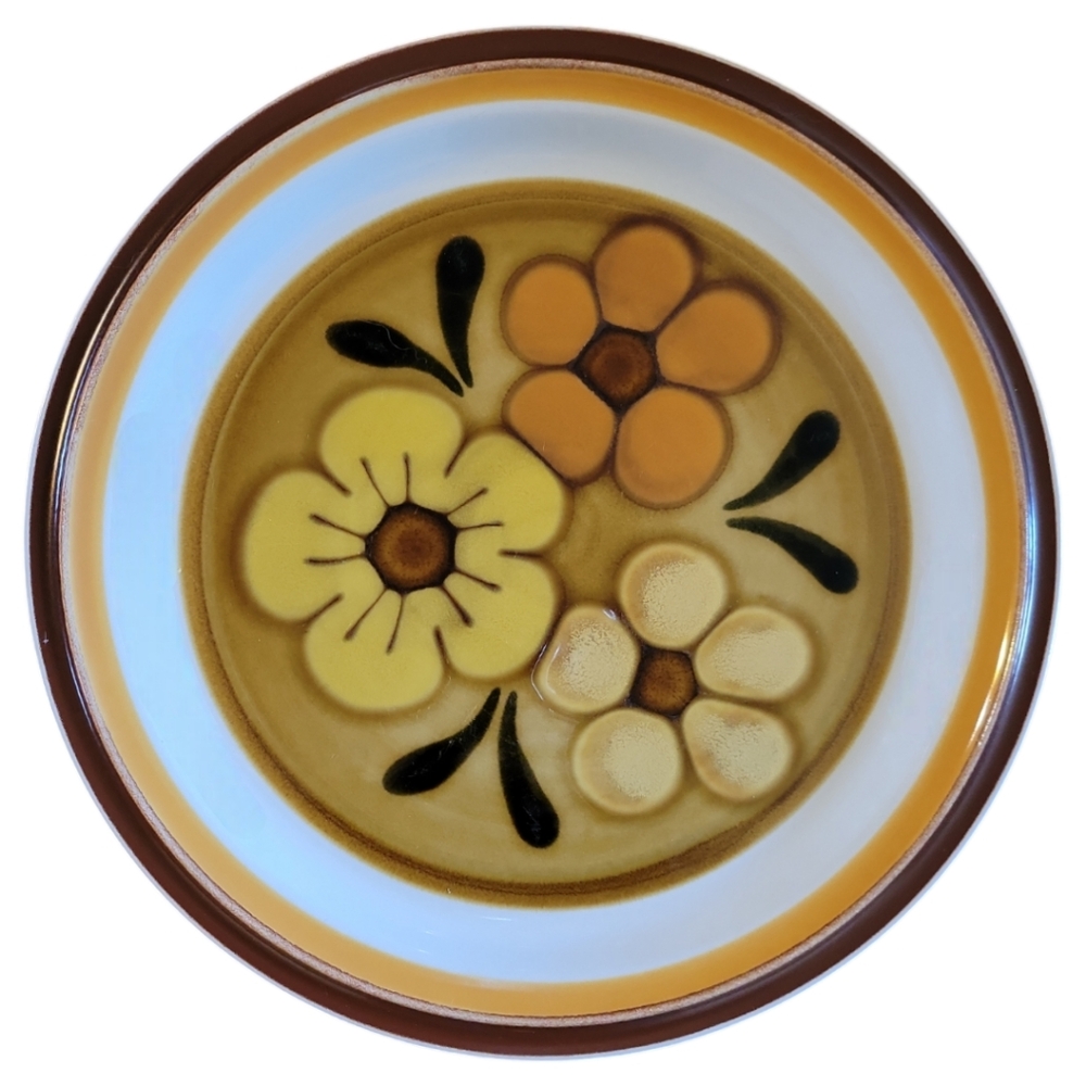 Vtg 70's Chadds Ford Stoneware Aloha Chop Plate Platter Floral Hawaii